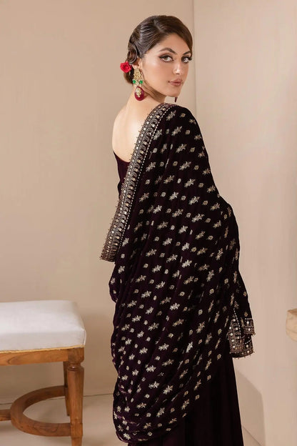 EMBROIDERED VELVET SHAWL VS-42 - House Of Anaya