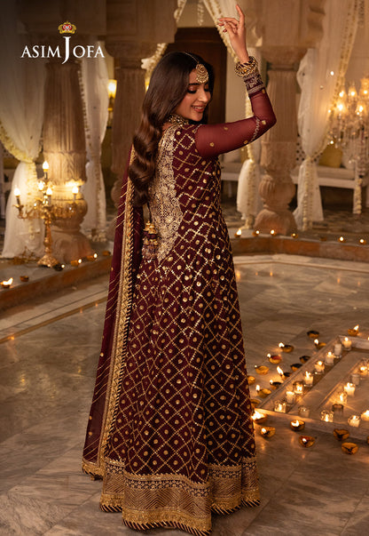 Shehnai by Asim Jofa Embroidered Net Unstitched 3Pc Suit AJSH-04 - Riwayat-e-khas