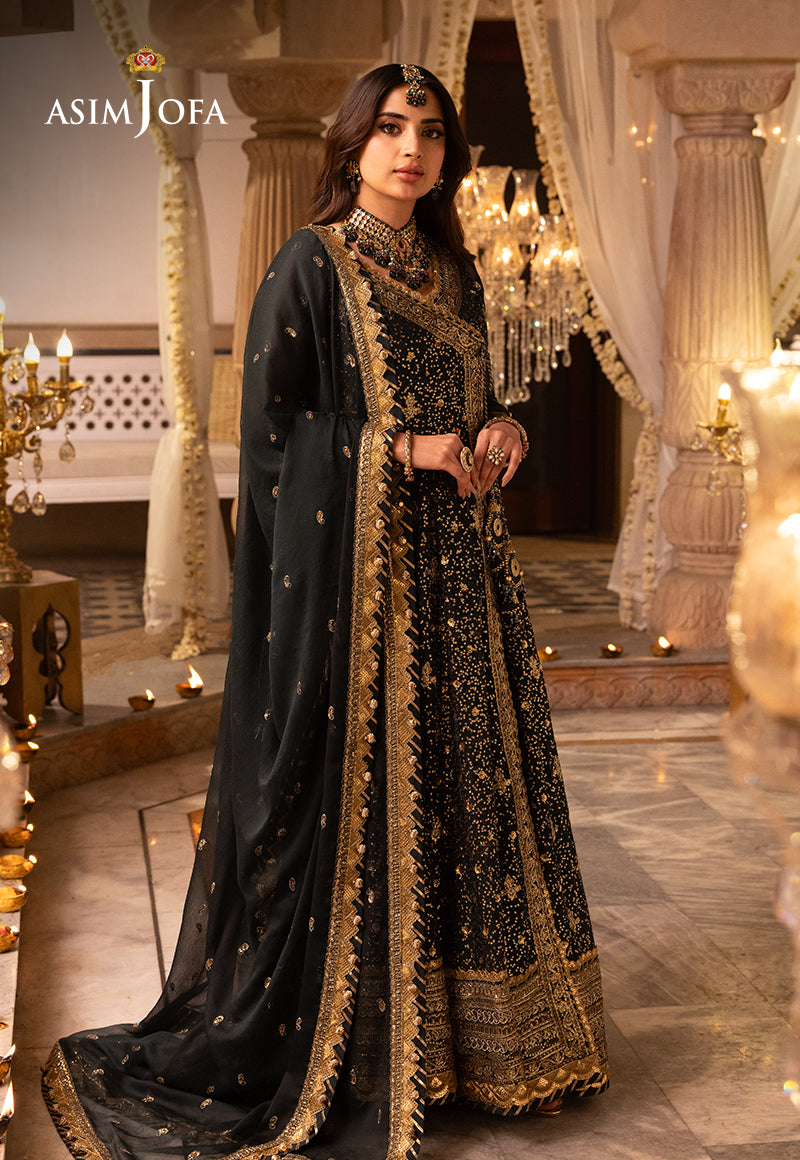 Shehnai by Asim Jofa Embroidered Net Unstitched 3Pc Suit AJSH-05 - Riwayat-e-khas