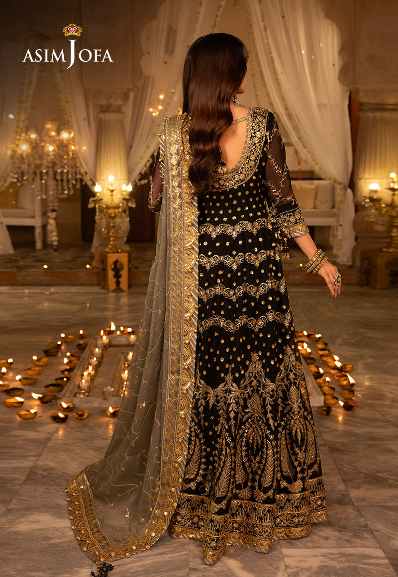 Shehnai by Asim Jofa Embroidered Net Unstitched 3Pc Suit AJSH-08 - Riwayat-e-khas