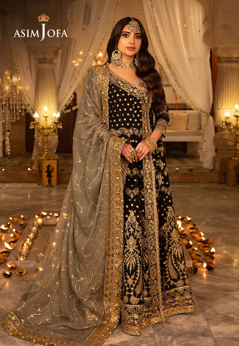 Shehnai by Asim Jofa Embroidered Net Unstitched 3Pc Suit AJSH-08 - Riwayat-e-khas