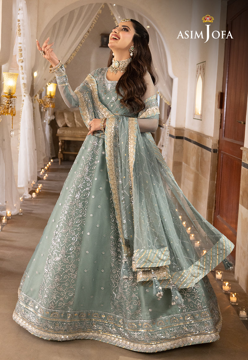 Shehnai by Asim Jofa Embroidered Chiffon Unstitched 3Pc Suit AJSH-14 - Riwayat-e-khas