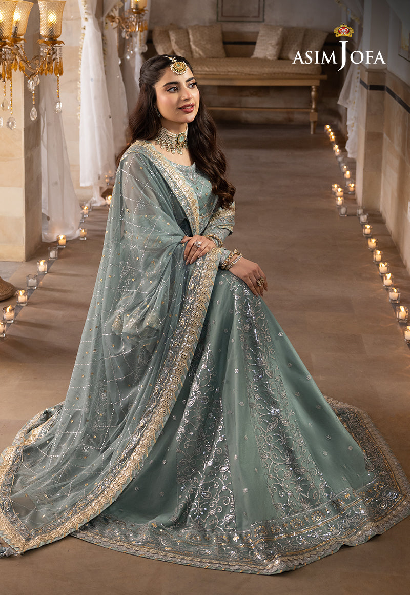 Shehnai by Asim Jofa Embroidered Chiffon Unstitched 3Pc Suit AJSH-14 - Riwayat-e-khas