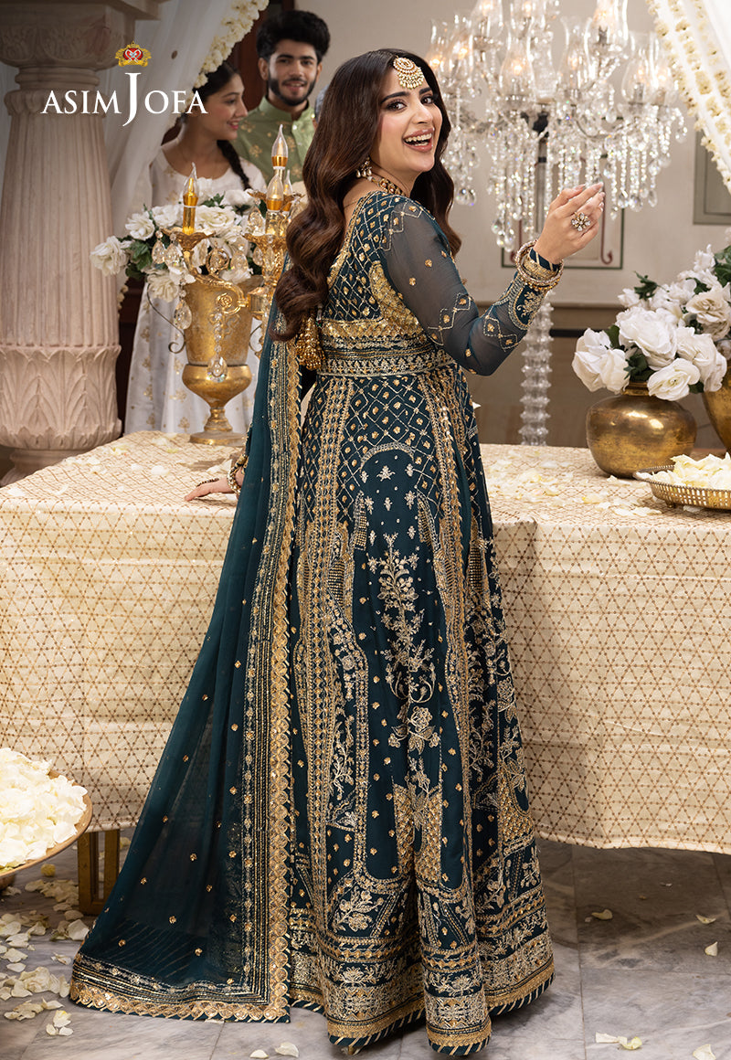 Shehnai by Asim Jofa Embroidered Chiffon Unstitched 3Pc Suit AJSH-18 - Riwayat-e-khas