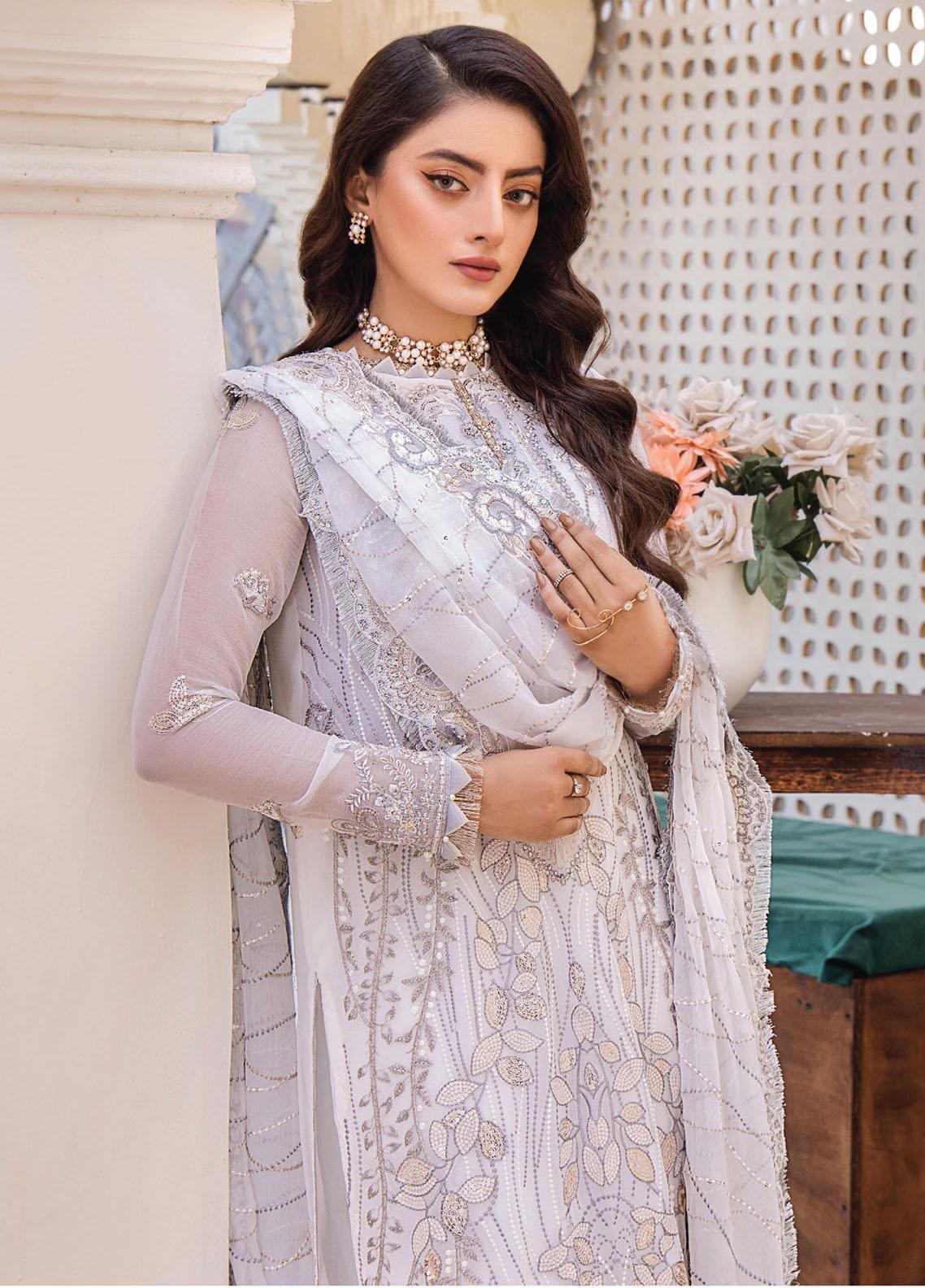 Pareesha by Humdum Embroidered Chiffon 3Pc Suit PS-02 - House Of Anaya