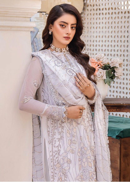 Pareesha by Humdum Embroidered Chiffon 3Pc Suit PS-02 - House Of Anaya