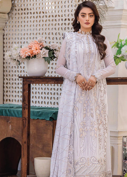 Pareesha by Humdum Embroidered Chiffon 3Pc Suit PS-02 - House Of Anaya