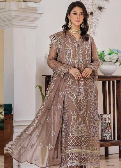 Pareesha by Humdum Embroidered Chiffon 3Pc Suit PS-04 - House Of Anaya