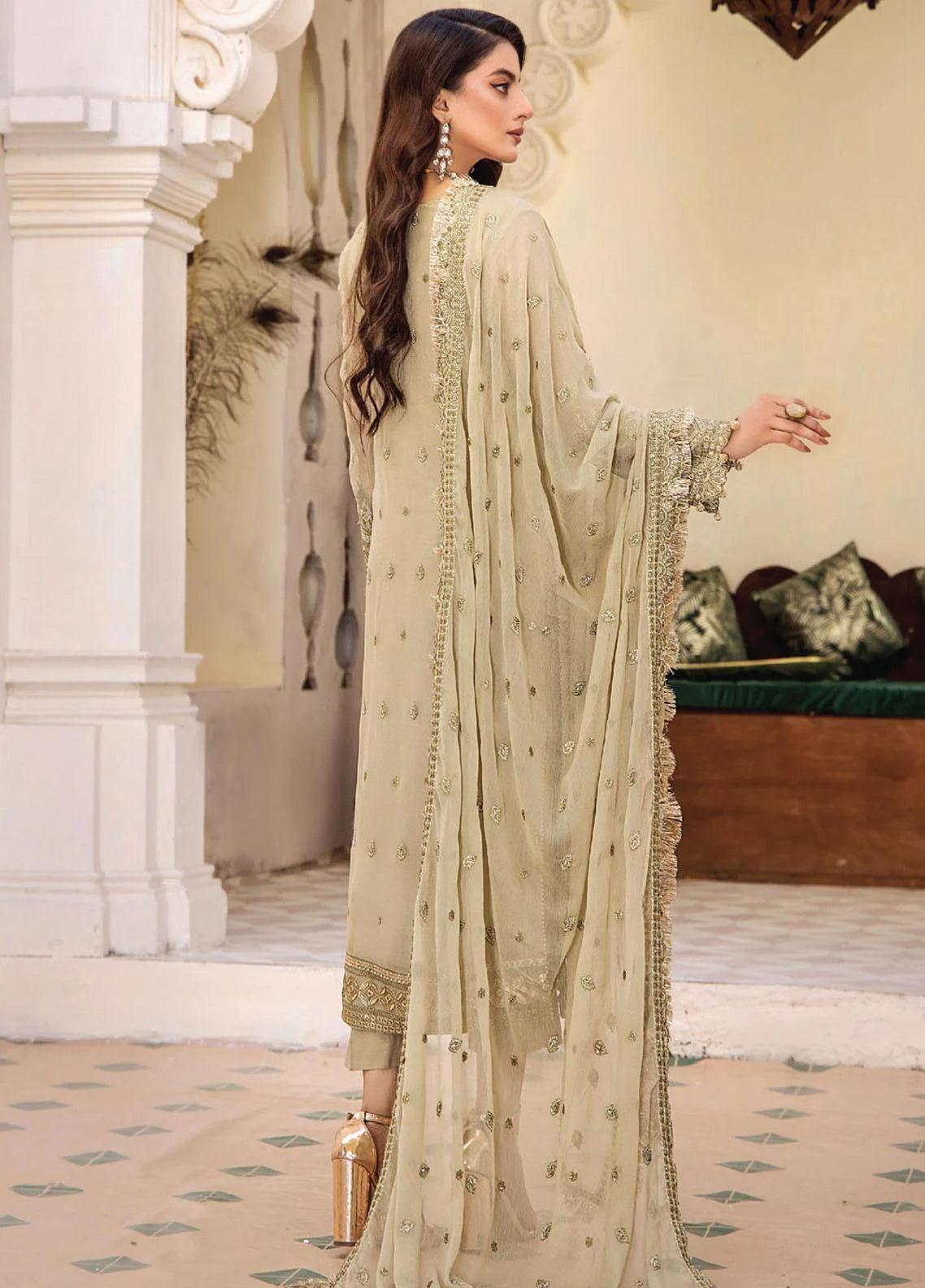 Pareesha by Humdum Embroidered Chiffon 3Pc Suit PS-09 - House Of Anaya