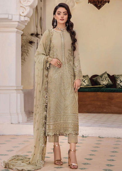 Pareesha by Humdum Embroidered Chiffon 3Pc Suit PS-09 - House Of Anaya