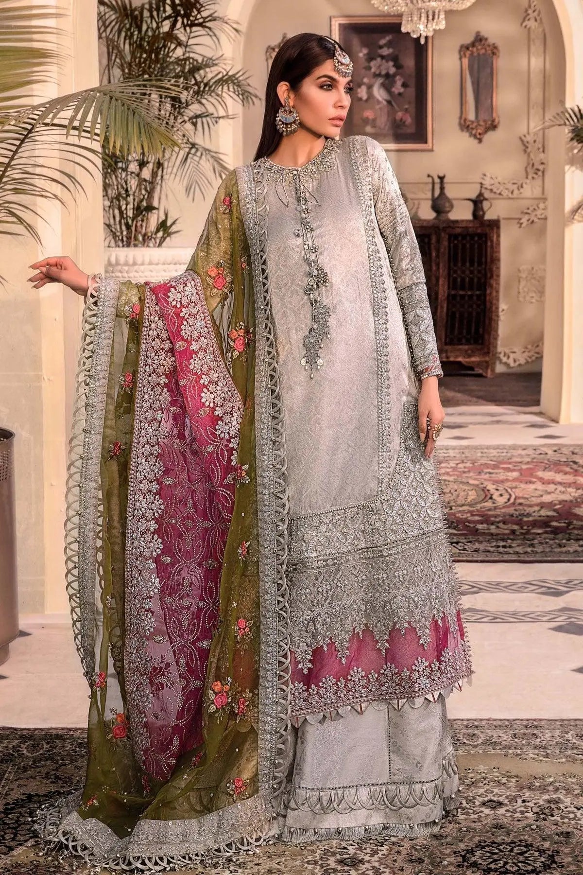 MARIA.B-MBROIDERED - Silver BD-2601 - House Of Anaya