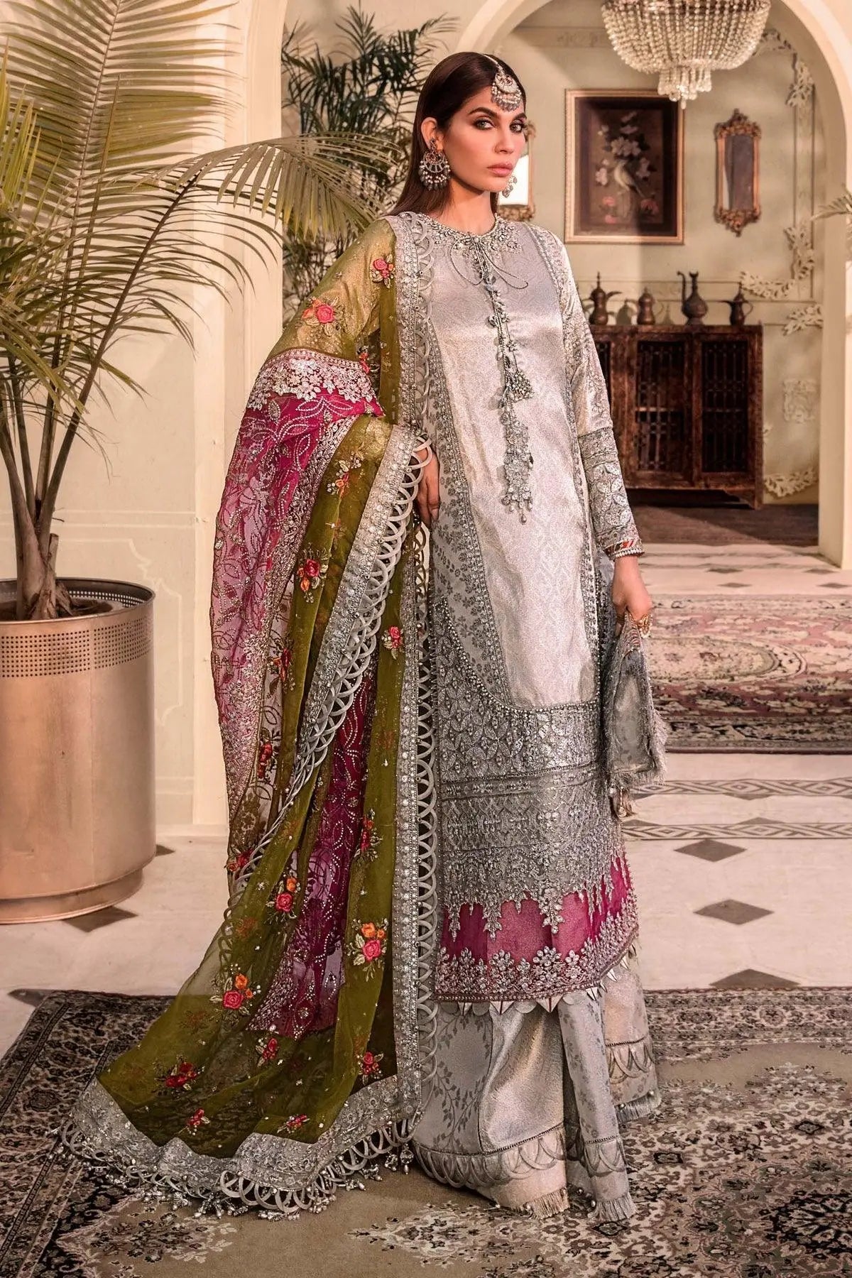 MARIA.B-MBROIDERED - Silver BD-2601 - House Of Anaya