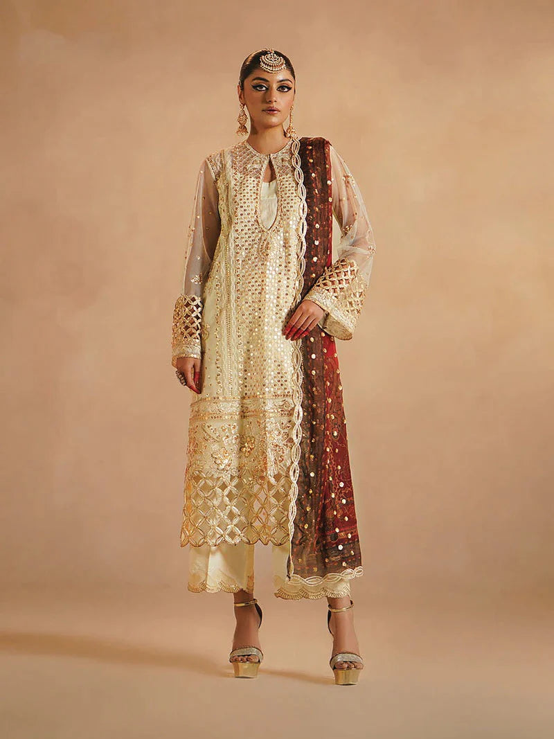 Nayab by Myeesha Embroidered Net Unstitched 3Pc Suit MF23-03 Dur-e-Najaf