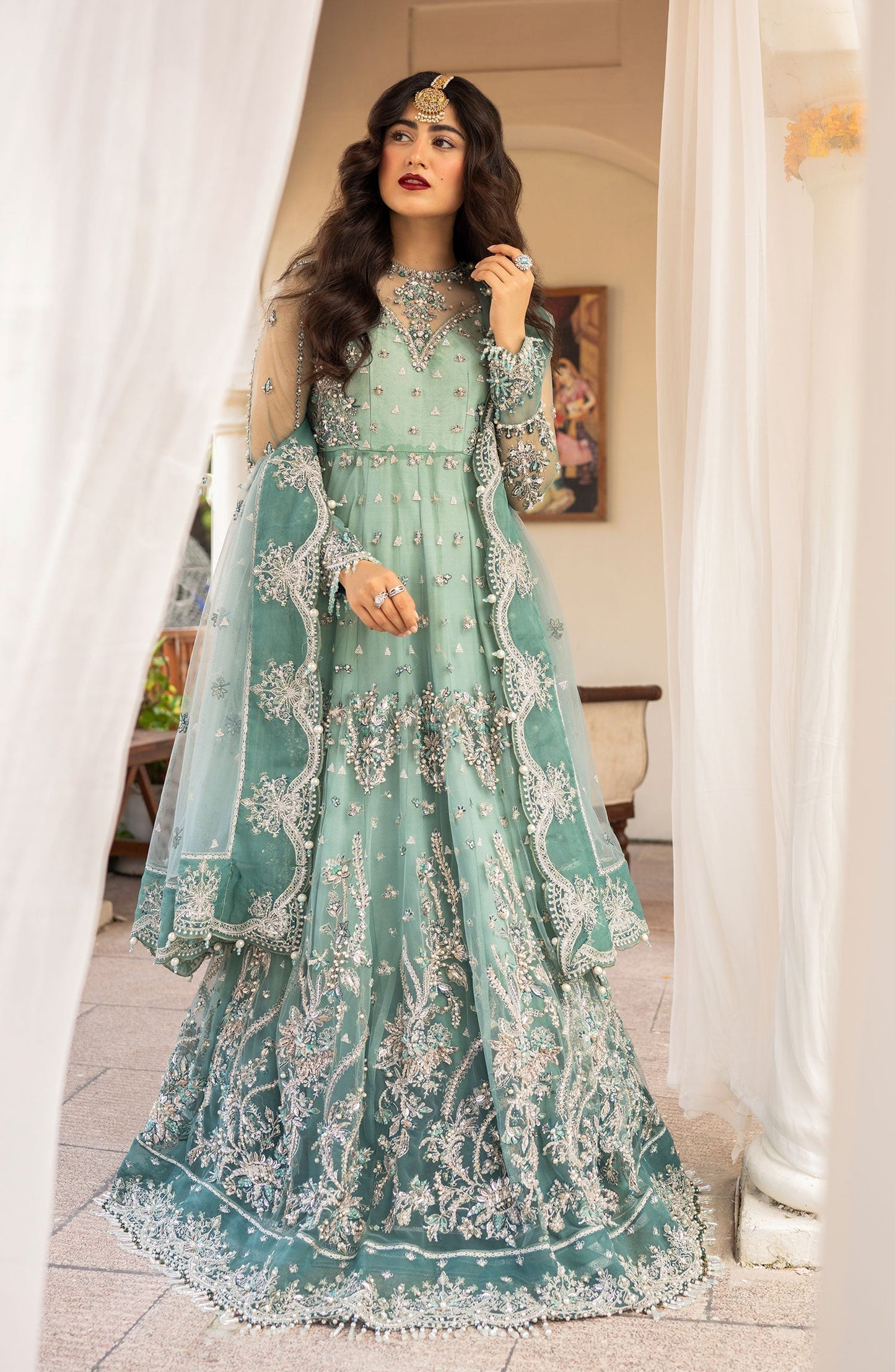 Zarin by Eleshia Embroidered Net 3Pc Suit D-01 Zarela