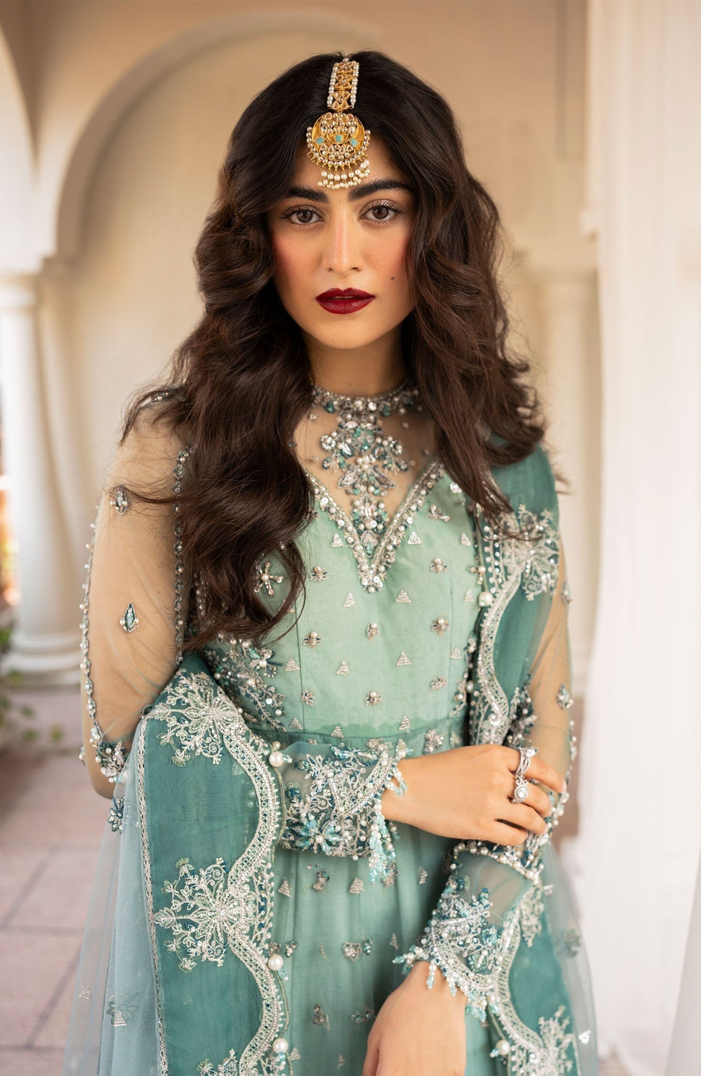 Zarin by Eleshia Embroidered Net 3Pc Suit D-01 Zarela