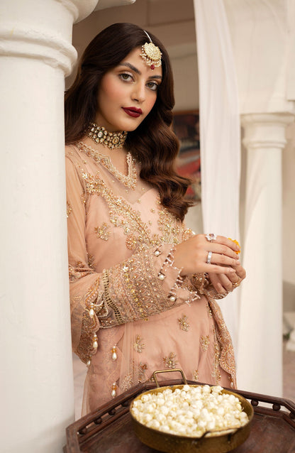 Zarin by Eleshia Embroidered Net 3Pc Suit D-02 Leena