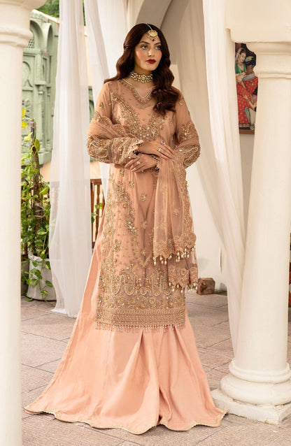 Zarin by Eleshia Embroidered Net 3Pc Suit D-02 Leena