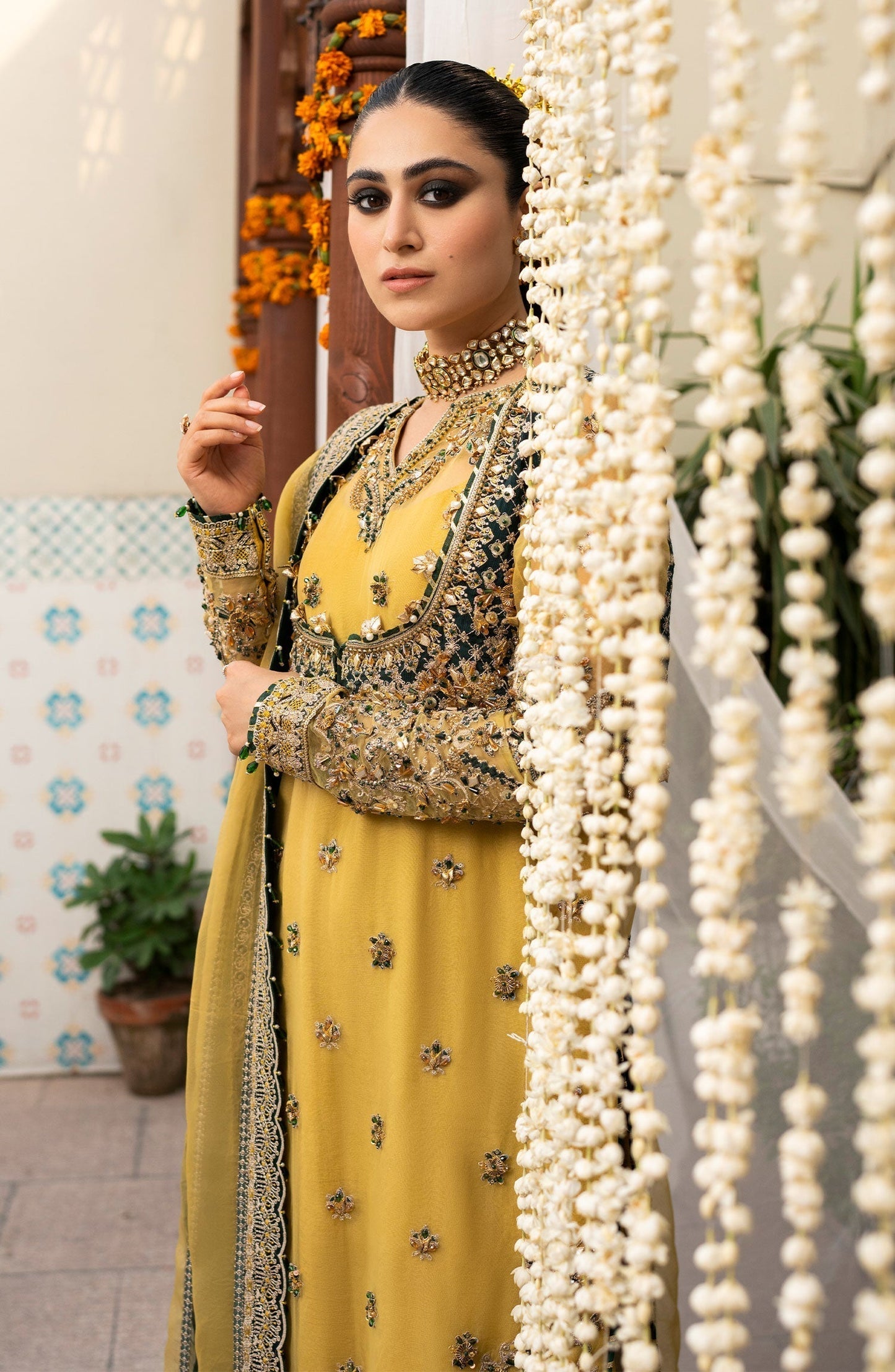 Zarin by Eleshia Embroidered Organza 3Pc Suit D-05 Oriana