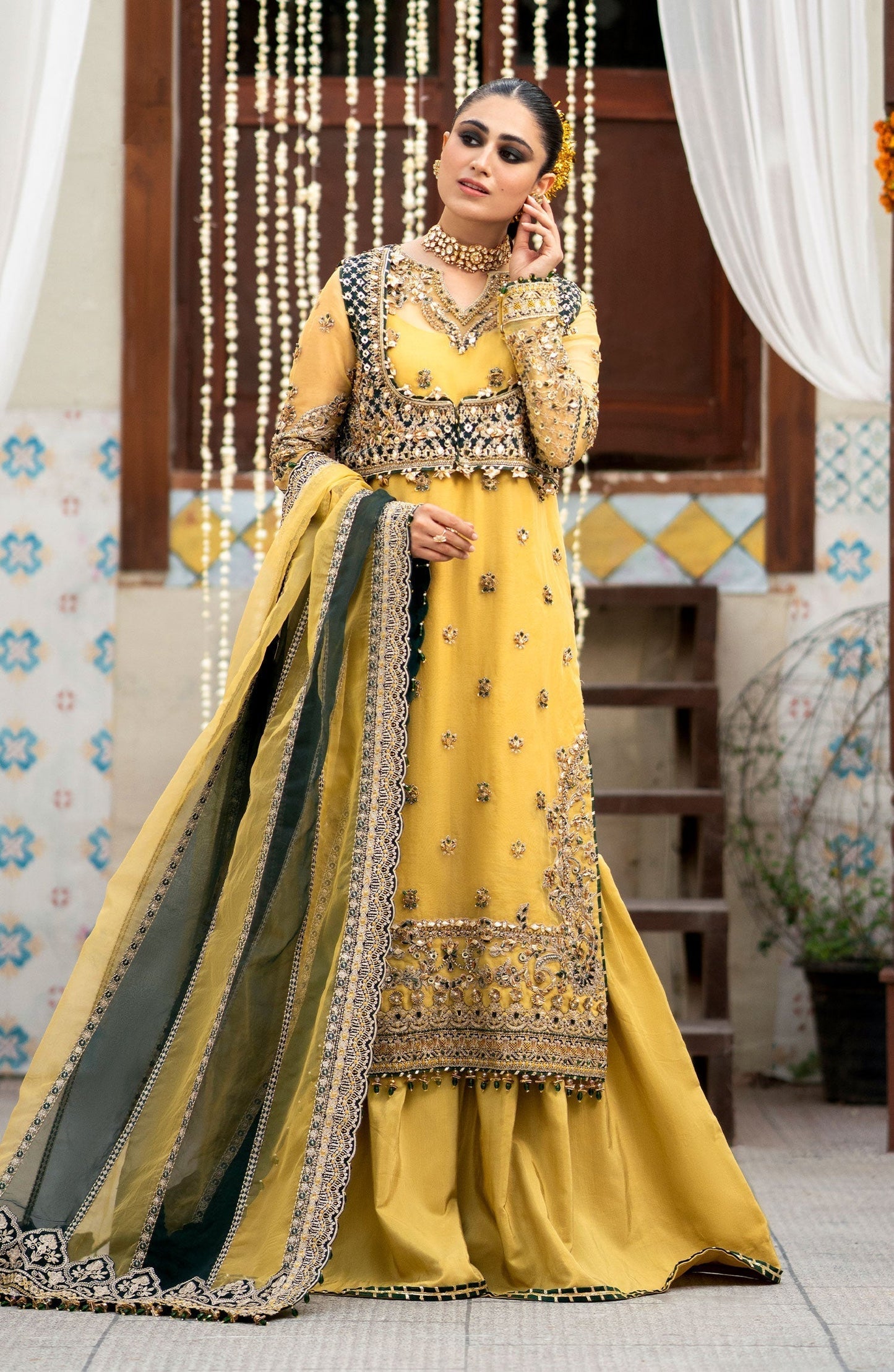 Zarin by Eleshia Embroidered Organza 3Pc Suit D-05 Oriana