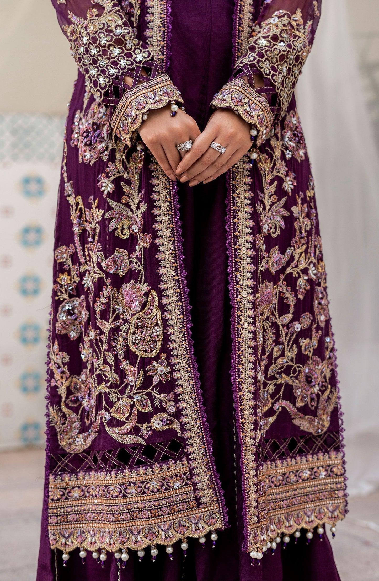 Zarin by Eleshia Embroidered Bamber 3Pc Suit D-07 Medea