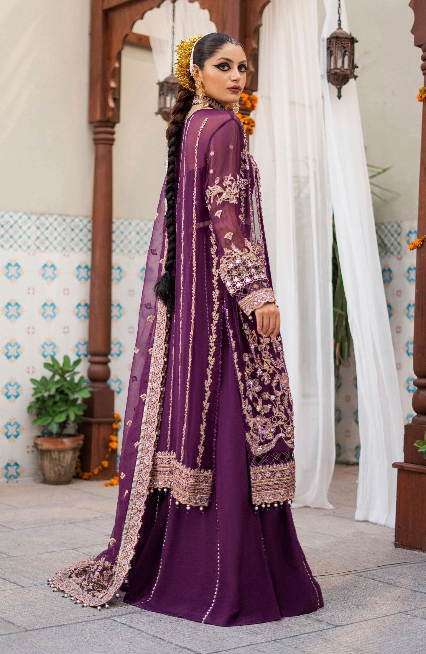 Zarin by Eleshia Embroidered Bamber 3Pc Suit D-07 Medea