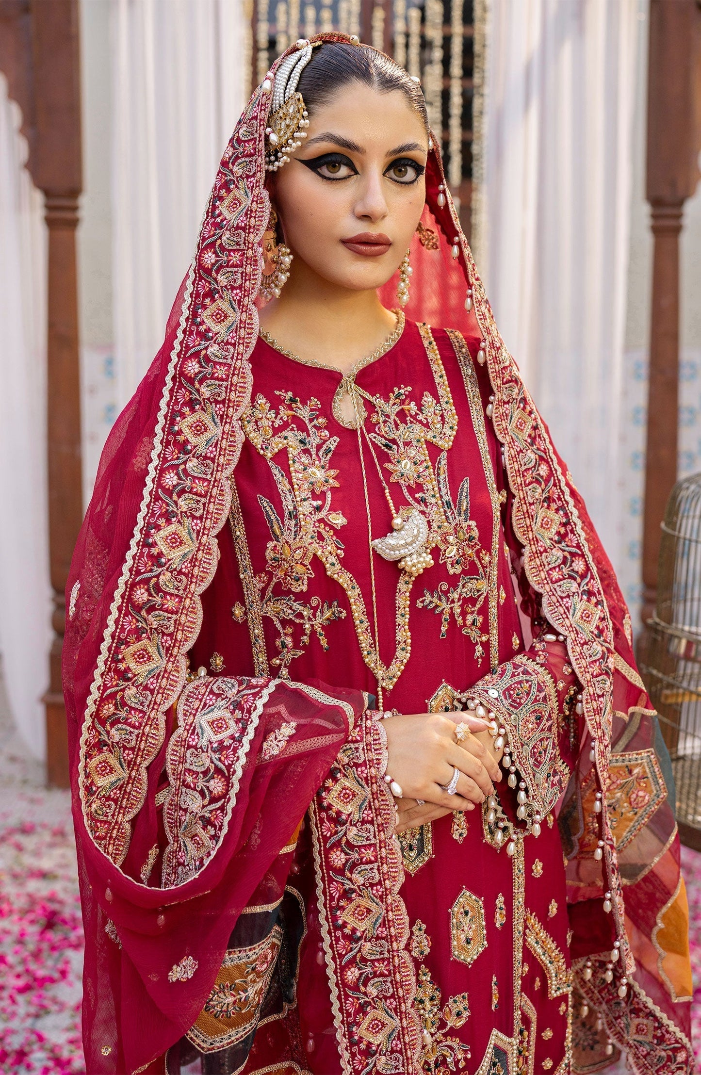 Zarin by Eleshia Embroidered Bamber 3Pc Suit D-08 Narina