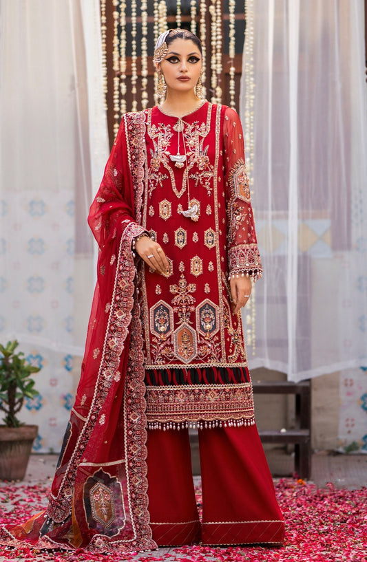 Zarin by Eleshia Embroidered Bamber 3Pc Suit D-08 Narina