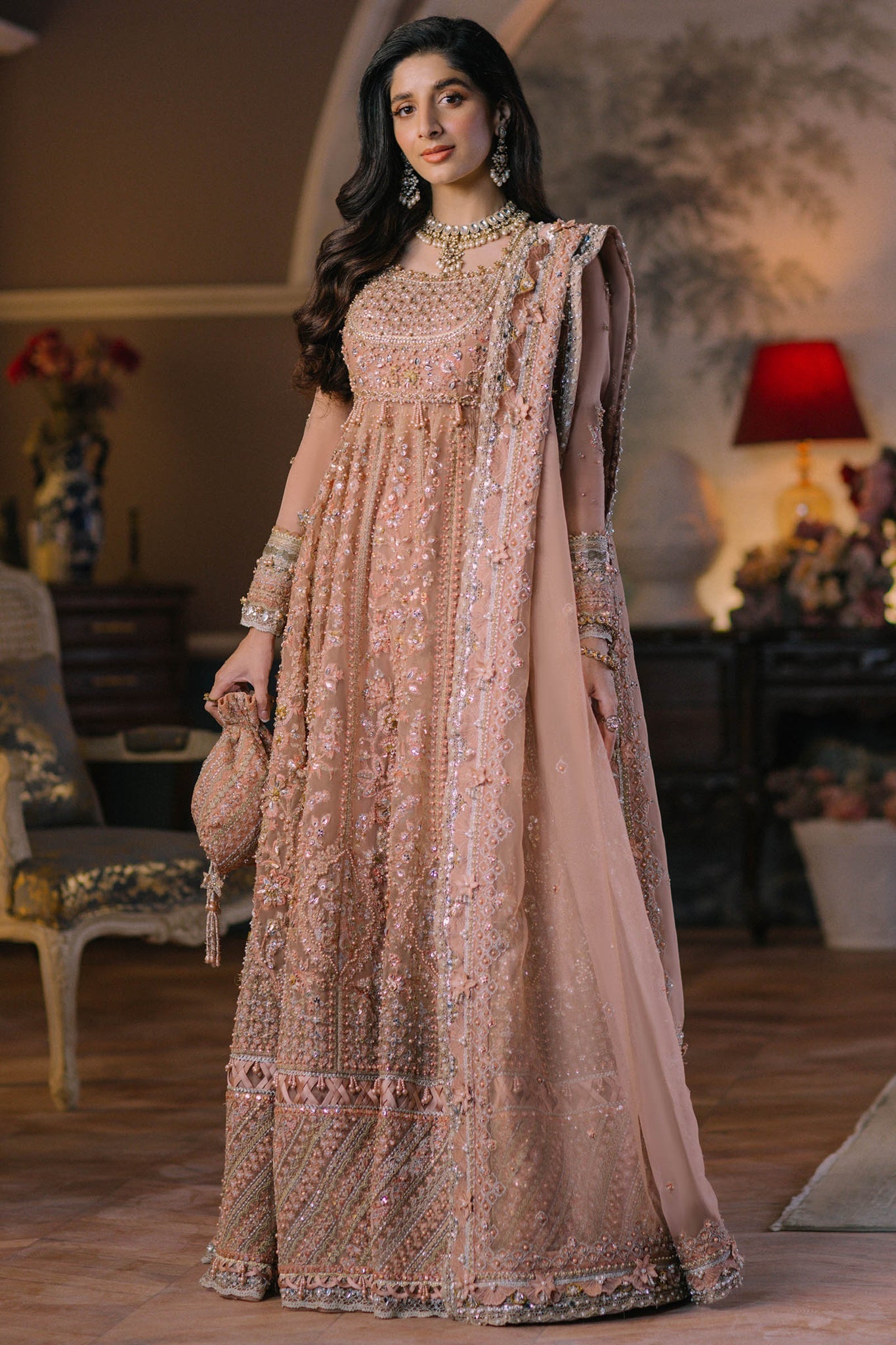 ELAN Wedding Festive Embroidered Organza 3Pc Suit EC2-23-07