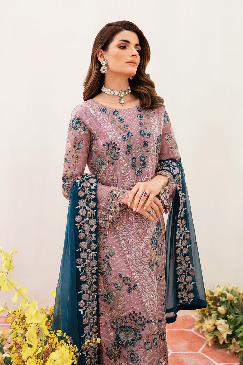 Ramsha Embroidered Luxury Chiffon 3 Piece Suit F-2401