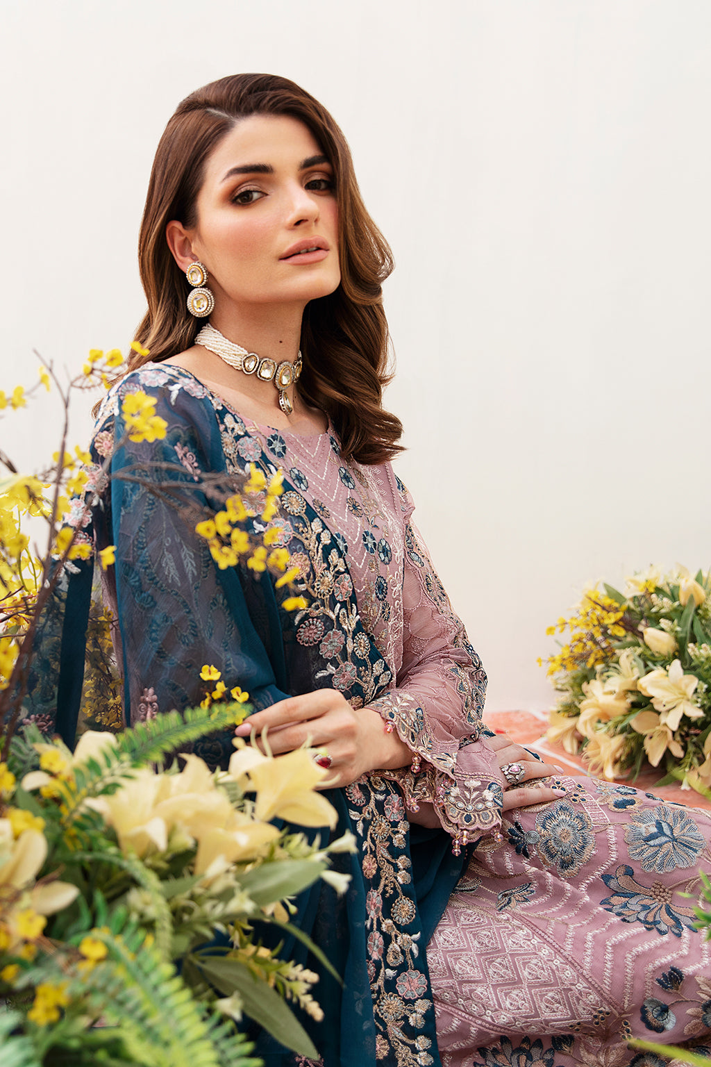 Ramsha Embroidered Luxury Chiffon 3 Piece Suit F-2401