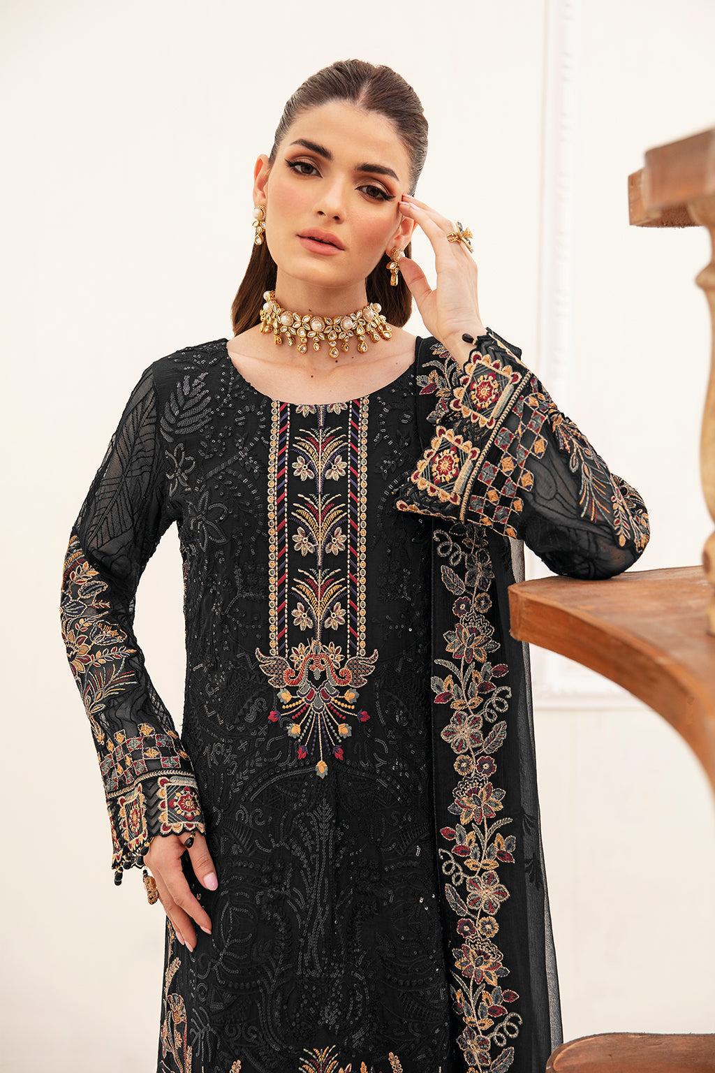 Ramsha Embroidered Luxury Chiffon 3 Piece Suit F-2403