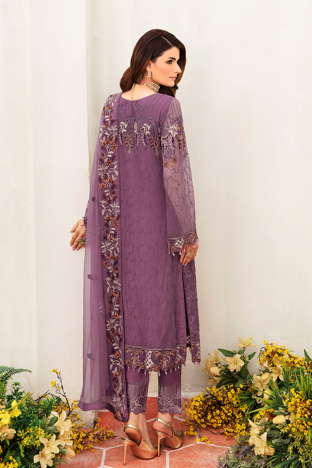 Ramsha Embroidered Luxury Chiffon 3 Piece Suit F-2404