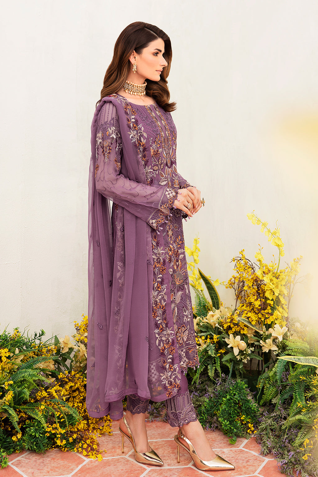 Ramsha Embroidered Luxury Chiffon 3 Piece Suit F-2404