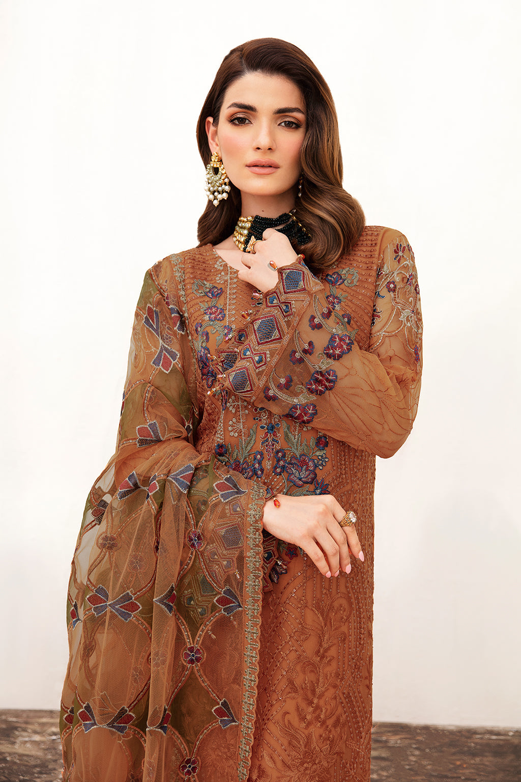 Ramsha Embroidered Luxury Chiffon 3 Piece Suit F-2407