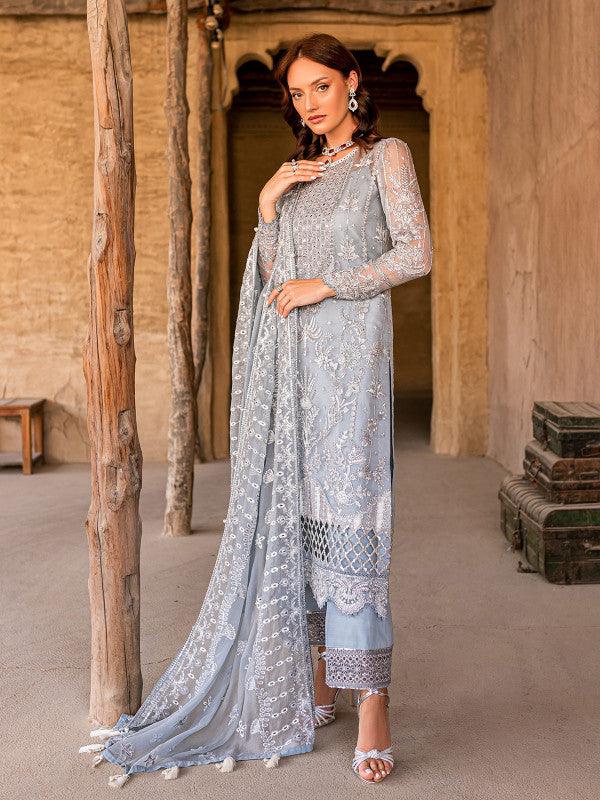 GULAAL EMBROIDERED CHIFFON-SAMARAH-04-COLLECTION'22 - House Of Anaya