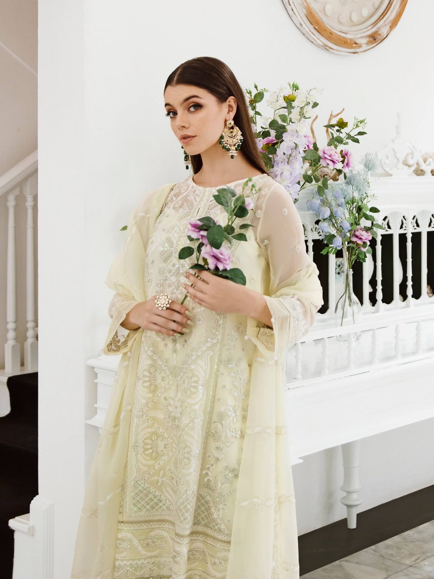 Saad Shaikh Ella Unstitched Embroidered Luxury Chiffon 3Pc Suit DSG-04