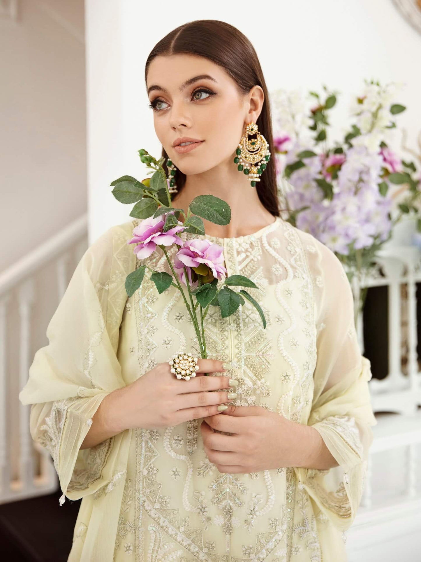 Saad Shaikh Ella Unstitched Embroidered Luxury Chiffon 3Pc Suit DSG-04