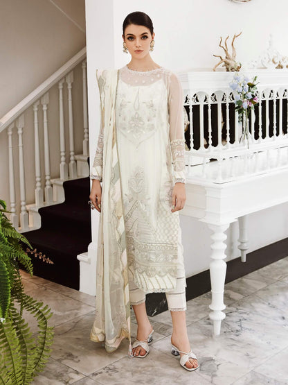 Saad Shaikh Ella Unstitched Embroidered Luxury Chiffon 3Pc Suit DSG-03