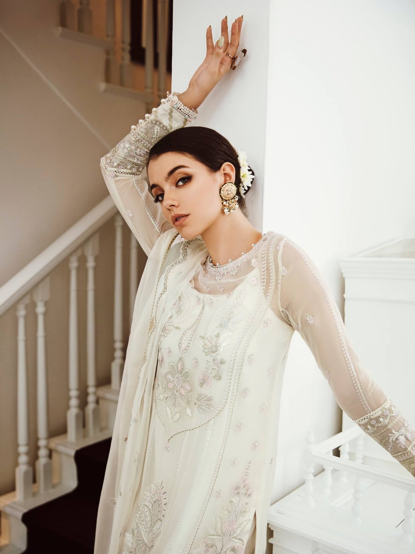 Saad Shaikh Ella Unstitched Embroidered Luxury Chiffon 3Pc Suit DSG-03