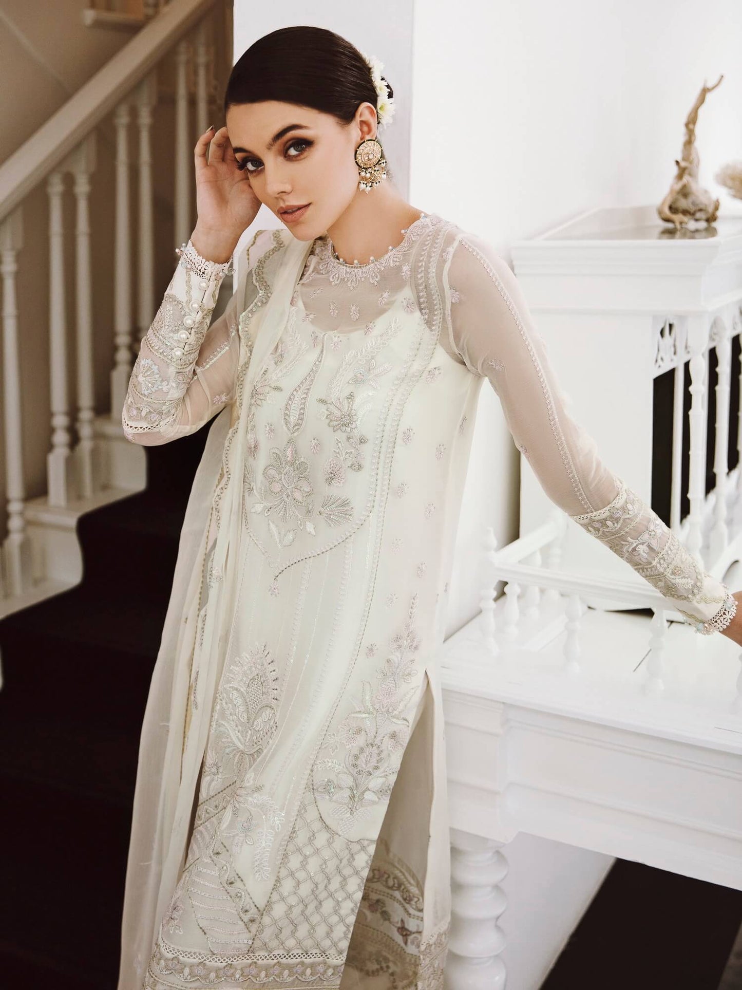 Saad Shaikh Ella Unstitched Embroidered Luxury Chiffon 3Pc Suit DSG-03