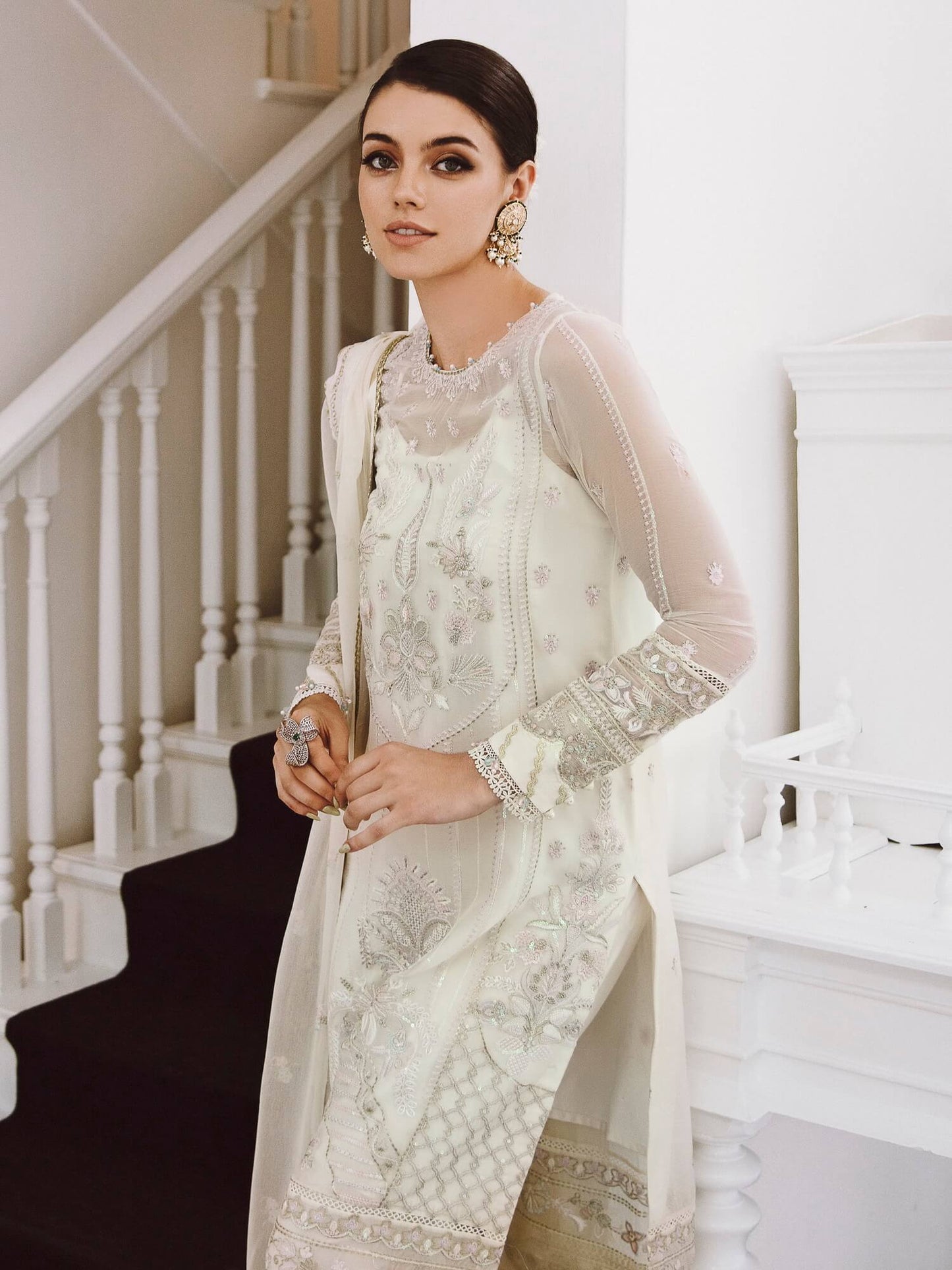 Saad Shaikh Ella Unstitched Embroidered Luxury Chiffon 3Pc Suit DSG-03