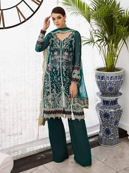 Saad Shaikh Ella Unstitched Embroidered Luxury Chiffon 3Pc Suit DSG-06