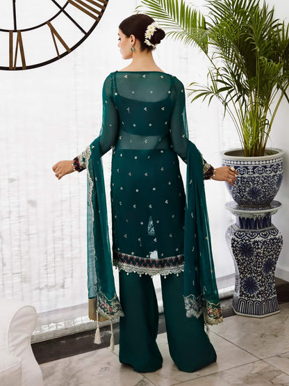 Saad Shaikh Ella Unstitched Embroidered Luxury Chiffon 3Pc Suit DSG-06