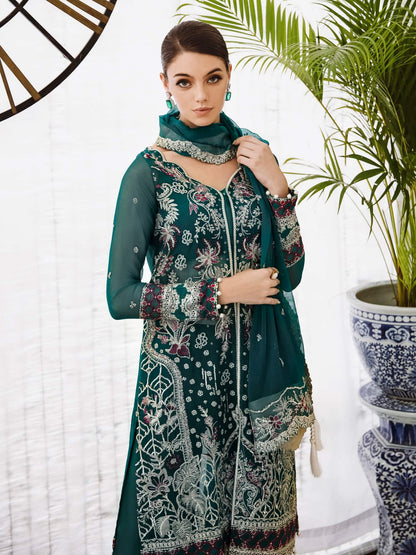 Saad Shaikh Ella Unstitched Embroidered Luxury Chiffon 3Pc Suit DSG-06