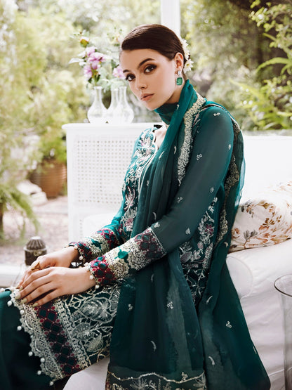 Saad Shaikh Ella Unstitched Embroidered Luxury Chiffon 3Pc Suit DSG-06