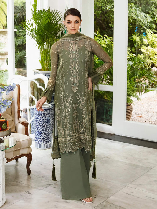 Saad Shaikh Ella Unstitched Embroidered Luxury Chiffon 3Pc Suit DSG-08