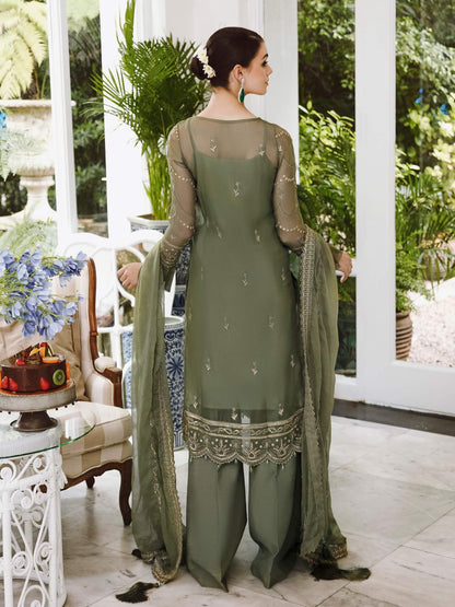 Saad Shaikh Ella Unstitched Embroidered Luxury Chiffon 3Pc Suit DSG-08