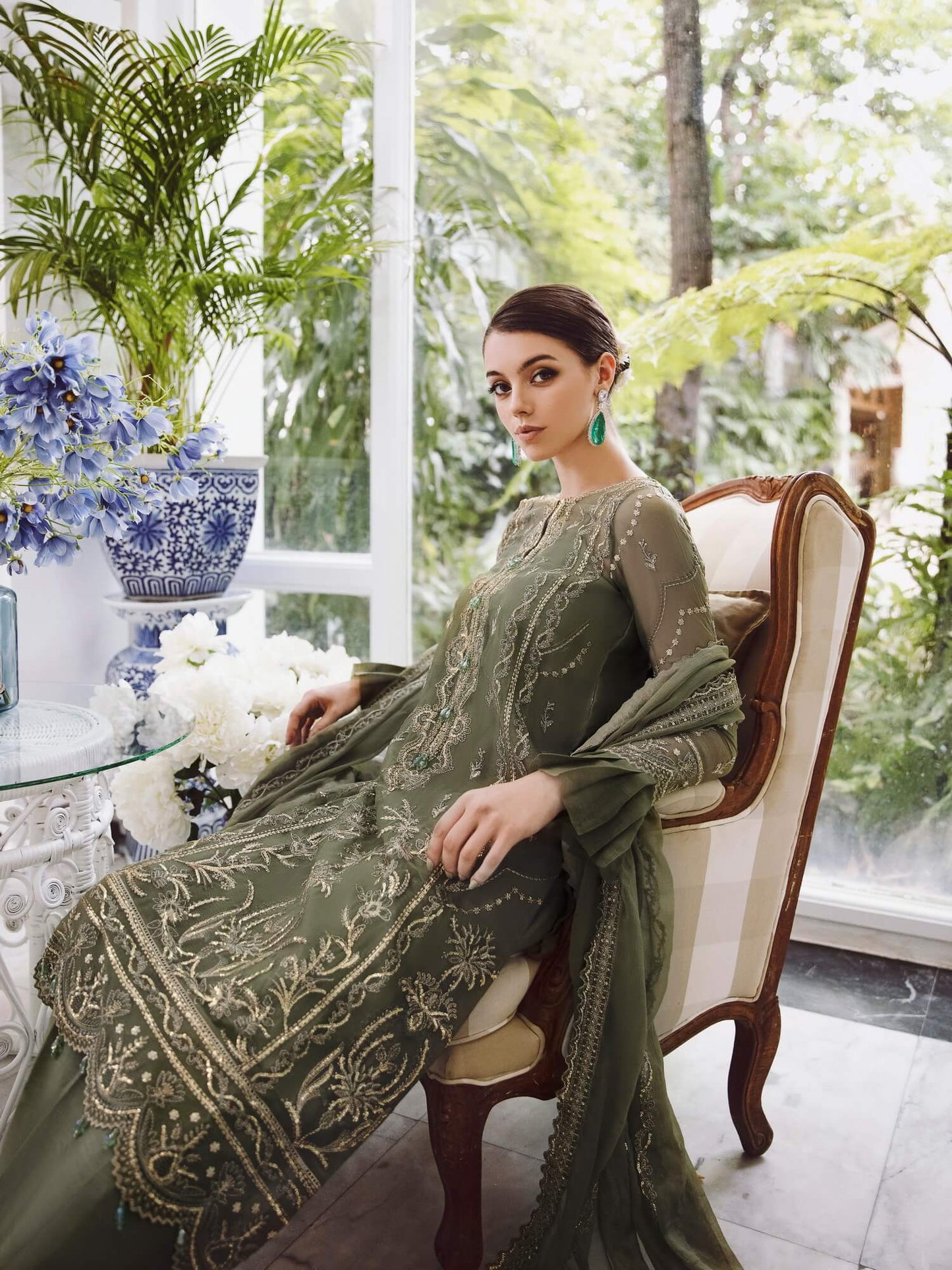 Saad Shaikh Ella Unstitched Embroidered Luxury Chiffon 3Pc Suit DSG-08