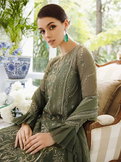 Saad Shaikh Ella Unstitched Embroidered Luxury Chiffon 3Pc Suit DSG-08