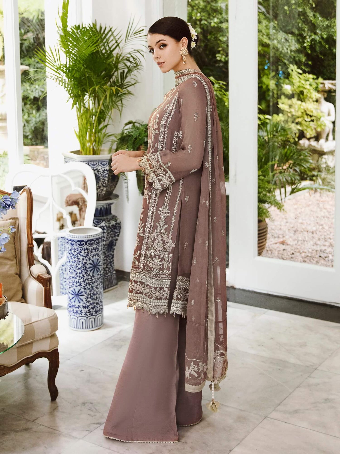 Saad Shaikh Ella Unstitched Embroidered Luxury Chiffon 3Pc Suit DSG-05